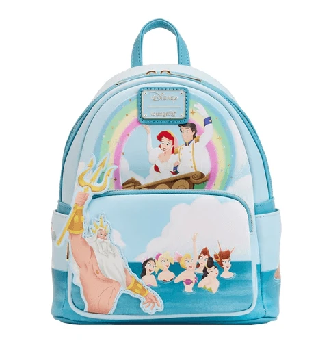 LOUNGEFLY Little Mermaid Tritons Gift Mini Backpack 1 LOUNGEFLY Little Mermaid Tritons Gift Mini Backpack