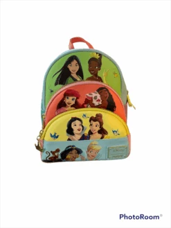 Loungefly Disney Princess Collage Triple Pocket Mini Backpack