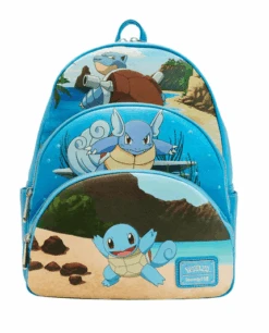 Loungefly Pokemon Squirtle Evolution Triple Pocket Backpack