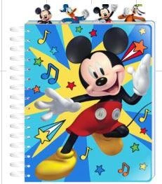 Mickey Tab Journal Notebook, Spiral Bound, 96 Lined Pages, 8 X 7 Inches, Blue