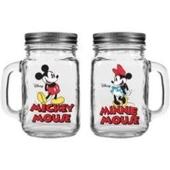 Mickey & Minnie Couple Jar Salt & Pepper Shaker, Clear