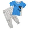 Mickey And Pluto Smile Shirt And Joggers Set For Little Boys