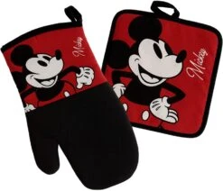 Mickey Mouse Oversized Oven Mitt And Pot Holder Red