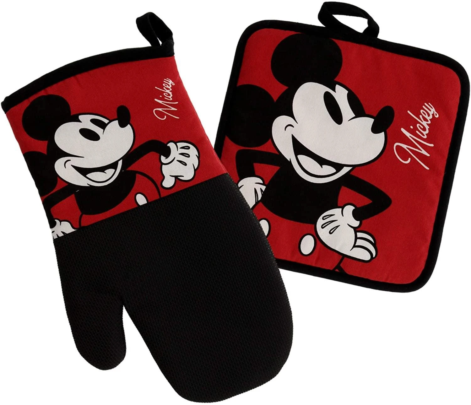 Mickey Mouse Oversized Oven Mitt And Pot Holder Red 1 Mickey Mouse Oversized Oven Mitt And Pot Holder Red