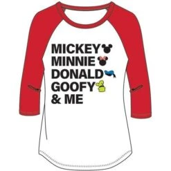Mickey Mouse Shirt For Women, 3/4 Length Sleeve Baseball Tee