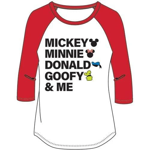 Mickey Mouse Shirt For Women, 3/4 Length Sleeve Baseball Tee 1 Mickey Mouse Shirt For Women, 3/4 Length Sleeve Baseball Tee
