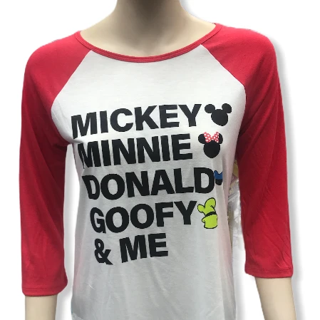 Mickey Mouse Shirt For Women, 3/4 Length Sleeve Baseball Tee 2 Mickey Mouse Shirt For Women, 3/4 Length Sleeve Baseball Tee - Image 2