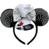 Minnie Ears Headband With Rhinestones Black With Silver