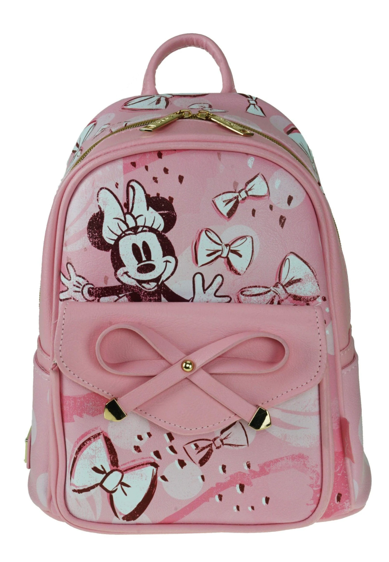 Minnie Mouse 11″ Faux Leather Mini Backpack – Ribbon 1 Minnie Mouse 11″ Faux Leather Mini Backpack – Ribbon