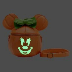 LOUNGEFLY Minnie Mouse Glow In The Dark Pumpkin Crossbody Bag -Toys Gift Store minnie mouse glow in the dark pumpkin crossbody bag 3 33074692849848