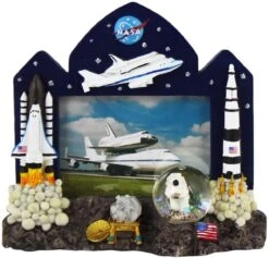 NASA Photo Frame With Shuttle And 45mm Snow Globe