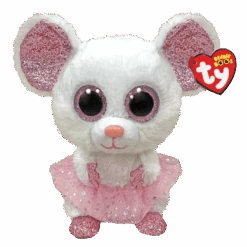 TY Nina White Mouse Medium