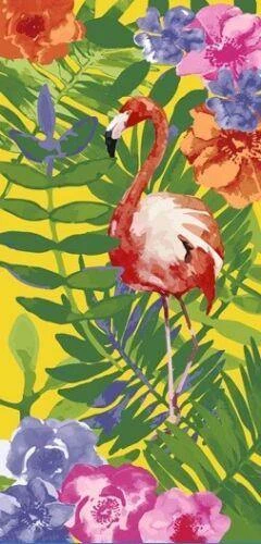 Painted Flamingo Brazilian Velour Beach Towel 30 X 60