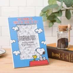 Peanuts Keep Looking Up 4" X 6" Die Cut Photo Frame, Blue -Toys Gift Store peanuts keep looking up 4 x 6 die cut photo frame blue 4 33074308087992