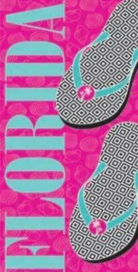Pink Sandal Florida Beach Towel 1 Pink Sandal Florida Beach Towel