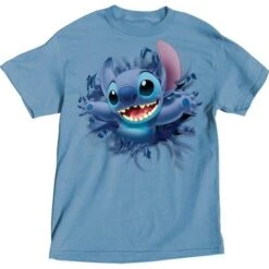 Plus Unisex T Shirt Stitch Front & Back, Blue