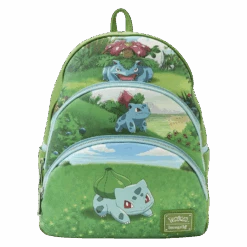 LOUNGEFLY Pokémon Bulbasaur Evolutions Triple Pocket Backpack