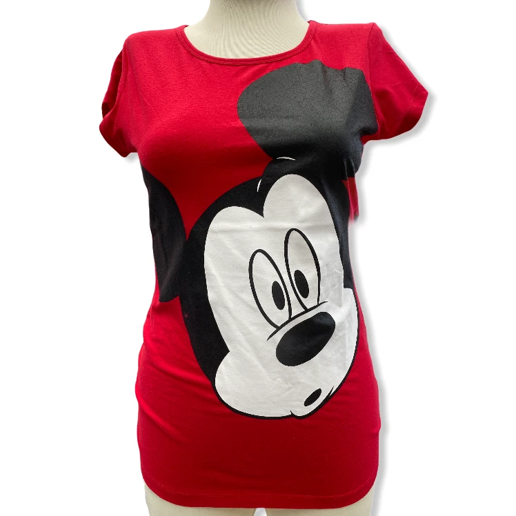 Red Mickey Mouse Big Surprised Face Women's Top 2 Red Mickey Mouse Big Surprised Face Women's Top - Image 2