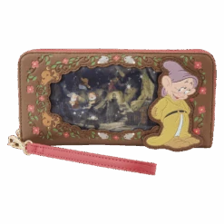 LOUNGEFLY Snow White Lenticular Princess Series Zip Around Wristlet Wallet