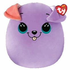 TY Squish-a-Boo Bitsy Purple Dog 14"