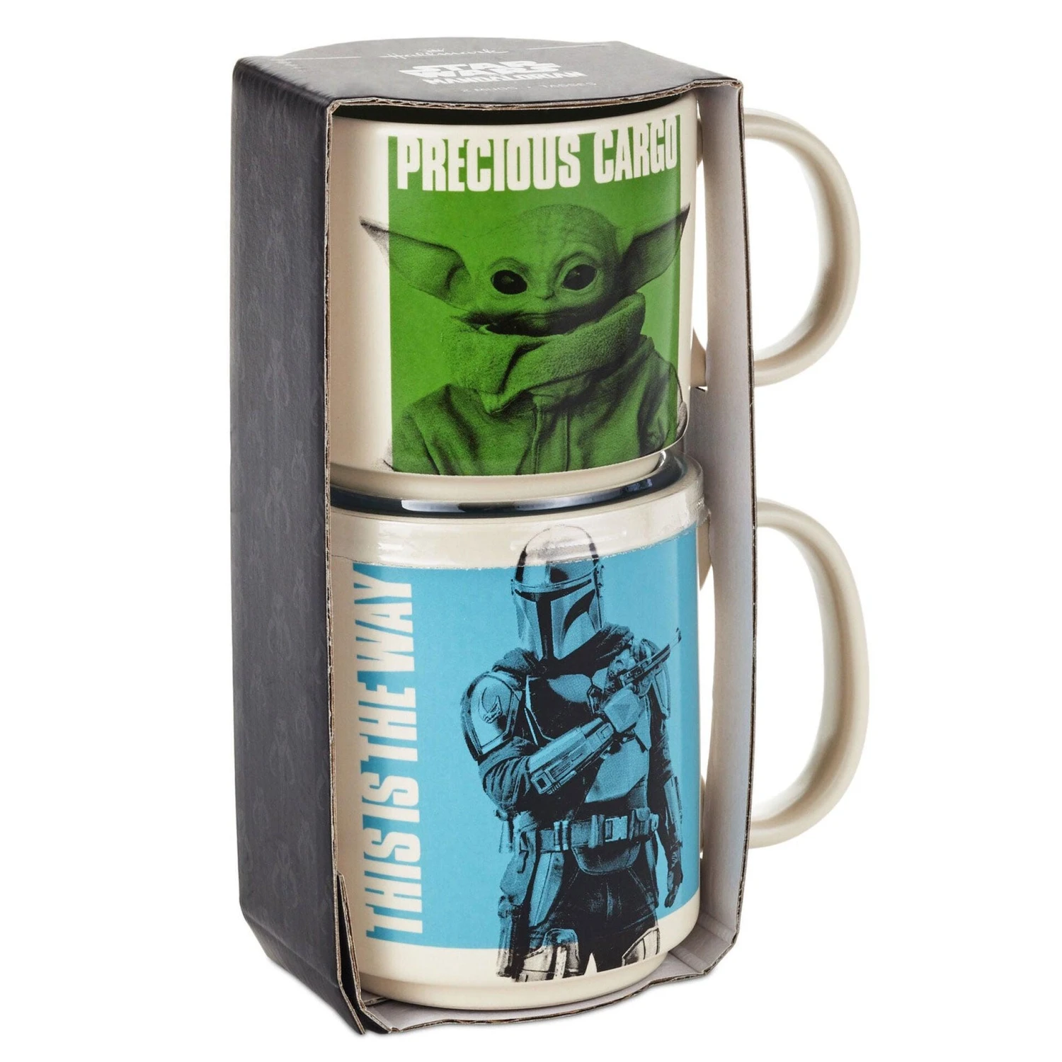 Hallmark Star Wars: The Mandalorian™ And Grogu™ Adult And Child Stacking Mugs, Set Of 2 1 Hallmark Star Wars: The Mandalorian™ And Grogu™ Adult And Child Stacking Mugs, Set Of 2