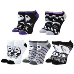 Bioworld The Nightmare Before Christmas 5 Pair Ankle Womens Socks