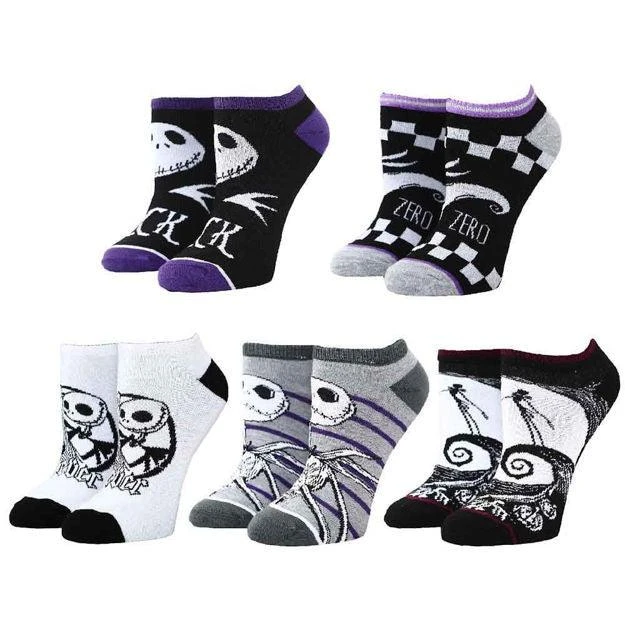 Bioworld The Nightmare Before Christmas 5 Pair Ankle Womens Socks 1 Bioworld The Nightmare Before Christmas 5 Pair Ankle Womens Socks