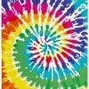 Tie Dye Beach Towel 30 X 60 Inches 100% Cotton Velour Rainbow