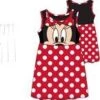 Toddler Minnie Face Dress, Red Polka Dot