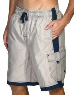 US Apparel Men's Islander Board Shorts, Stone And Navy -Toys Gift Store us apparel men s islander board shorts stone and navy 3 33074129109176