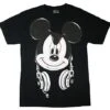Youth Boys T Shirt Mickey Headphones , Black