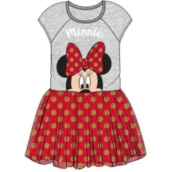 Youth Girls Big Bow Minnie Tutu Dress, Gray Red